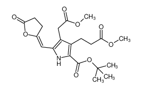 tert-butyl (E)-4-(2-methoxy-2-oxoethyl)-3-(3-methoxy-3-oxopropyl)-5-((5-oxodihydrofuran-2(3H)-ylidene)methyl)-1H-pyrrole-2-carboxylate_194421-82-4