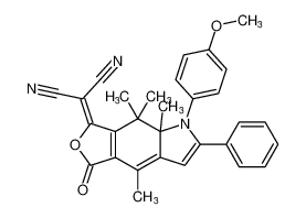2-(1-(4-methoxyphenyl)-4,8,8,8a-tetramethyl-5-oxo-2-phenyl-1,5,8,8a-tetrahydro-7H-furo[3,4-f]indol-7-ylidene)malononitrile_194427-86-6