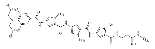 4-(4-(bis(2-chloroethyl)amino)-3,5-dimethylbenzamido)-N-(5-((5-((3-cyanamido-3-iminopropyl)carbamoyl)-1-methyl-1H-pyrrol-3-yl)carbamoyl)-1-methyl-1H-pyrrol-3-yl)-1-methyl-1H-pyrrole-2-carboxamide_194483-45-9
