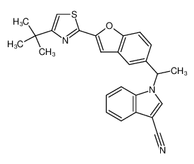 1-{1-[2-(4-tert-Butylthiazol-2-yl)benzofuran-5-yl]ethyl-}indole-3-carbonitrile_194488-91-0