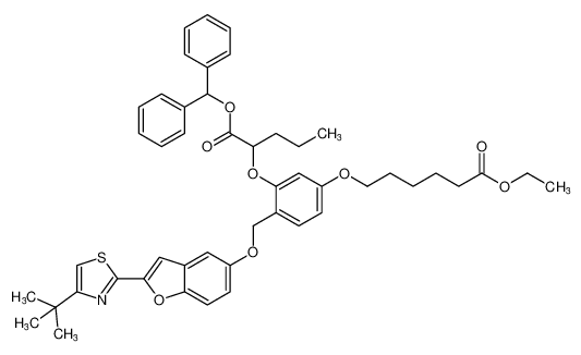 Hexanoic acid,6-[4-[[[2-[4-(1,1-dimethylethyl)-2-thiazolyl]-5-benzofuranyl]oxy]methyl]-3-[1-[(diphenylmethoxy)carbonyl]butoxy]phenoxy]-, ethyl ester_194489-57-1
