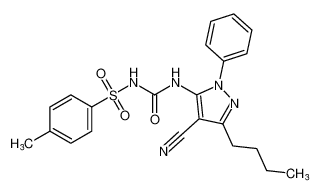 N-((3-butyl-4-cyano-1-phenyl-1H-pyrazol-5-yl)carbamoyl)-4-methylbenzenesulfonamide_194542-41-1