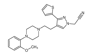 2-(4-(2-(4-(2-methoxyphenyl)piperazin-1-yl)ethyl)-3-(thiophen-2-yl)-1H-pyrazol-1-yl)acetonitrile_194545-68-1