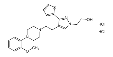 2-(4-(2-(4-(2-methoxyphenyl)piperazin-1-yl)ethyl)-3-(thiophen-2-yl)-1H-pyrazol-1-yl)ethan-1-ol dihydrochloride_194546-01-5