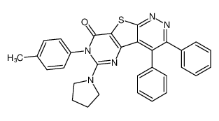 3,4-diphenyl-6-(pyrrolidin-1-yl)-7-(p-tolyl)pyrimido[4',5':4,5]thieno[2,3-c]pyridazin-8(7H)-one_194547-30-3