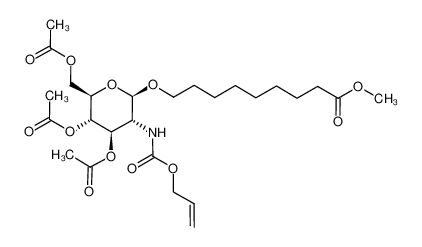 9-((2R,3R,4R,5S,6R)-4,5-Diacetoxy-6-acetoxymethyl-3-allyloxycarbonylamino-tetrahydro-pyran-2-yloxy)-nonanoic acid methyl ester_194603-25-3
