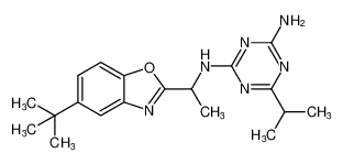 N2-(1-(5-(tert-butyl)benzo[d]oxazol-2-yl)ethyl)-6-isopropyl-1,3,5-triazine-2,4-diamine_194607-09-5