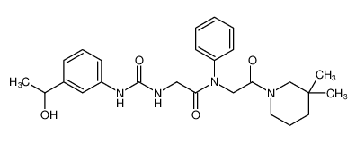 N-(2-(3,3-dimethylpiperidin-1-yl)-2-oxoethyl)-2-(3-(3-(1-hydroxyethyl)phenyl)ureido)-N-phenylacetamide_194728-44-4