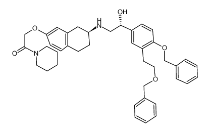 (-)-1-[2-[(2S)-2-[[(2R)-2-[4-benzyloxy-3-(2-benzyloxyethyl)phenyl]-2-hydroxyethyl]amino]-1,2,3,4-tetrahydronaphthalen-7-yloxy]acetyl]piperidine_194785-73-4