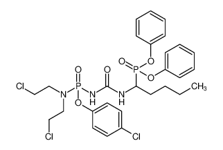 Phosphonic acid,[1-butyl-8-chloro-6-(2-chloroethyl)-5-(4-chlorophenoxy)-5-oxido-3-oxo-2,4,6-triaza-5-phosphaoct-1-yl]-, diphenyl ester_194806-48-9
