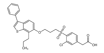 2-(3-chloro-4-((3-((3-phenyl-7-propylbenzo[b]thiophen-6-yl)oxy)propyl)sulfonyl)phenyl)acetic acid_194854-75-6