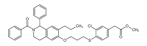 methyl 2-(4-((3-((2-benzoyl-1-phenyl-7-propyl-1,2,3,4-tetrahydroisoquinolin-6-yl)oxy)propyl)thio)-3-chlorophenyl)acetate_194855-24-8