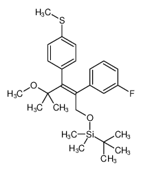 (Z)-tert-butyl((2-(3-fluorophenyl)-4-methoxy-4-methyl-3-(4-(methylthio)phenyl)pent-2-en-1-yl)oxy)dimethylsilane_194863-51-9