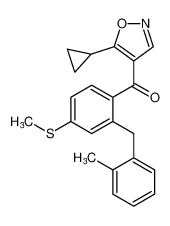 (5-cyclopropylisoxazol-4-yl)(2-(2-methylbenzyl)-4-(methylthio)phenyl)methanone_194926-75-5