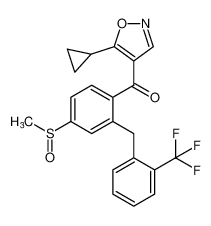 (5-cyclopropylisoxazol-4-yl)(4-(methylsulfinyl)-2-(2-(trifluoromethyl)benzyl)phenyl)methanone_194927-39-4