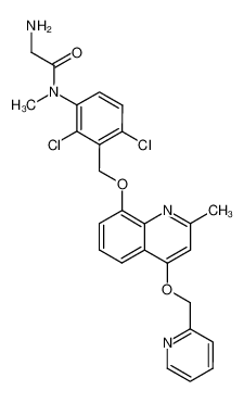 2-amino-N-[2,4-dichloro-3-({[2-methyl-4-(2-pyridinylmethoxy)-8-quinolinyl]oxy}methyl)phenyl]-N-methylacetamide_194928-62-6