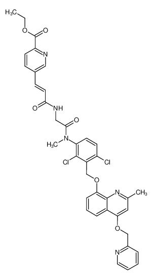 5-[(1E)-3-({2-[2,4-dichloro(methyl)-3-({[2-methyl-4-(2-pyridinylmethoxy)-8-quinolinyl]oxy}methyl)anilino]-2-oxoethyl}amino)-3-oxo-1-propenyl]-2-pyridinecarboxylate_194928-63-7