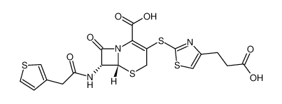 (6R,7R)-3-((4-(2-carboxyethyl)thiazol-2-yl)thio)-8-oxo-7-(2-(thiophen-3-yl)acetamido)-5-thia-1-azabicyclo[4.2.0]oct-2-ene-2-carboxylic acid_194929-03-8