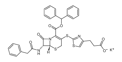 potassium 3-(2-(((6R,7R)-2-((benzhydryloxy)carbonyl)-8-oxo-7-(2-phenylacetamido)-5-thia-1-azabicyclo[4.2.0]oct-2-en-3-yl)thio)thiazol-4-yl)propanoate_194929-08-3