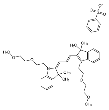 1-(2-(2-methoxyethoxy)ethyl)-2-((E)-3-((E)-1-(2-(2-methoxyethoxy)ethyl)-3,3-dimethylindolin-2-ylidene)prop-1-en-1-yl)-3,3-dimethyl-3H-indol-1-ium benzenesulfonate_194941-20-3