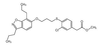 methyl 2-(3-chloro-4-((3-((3,7-dipropylbenzo[d]isoxazol-6-yl)oxy)propyl)thio)phenyl)acetate_194980-23-9