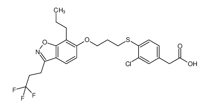2-(3-chloro-4-((3-((7-propyl-3-(3,3,3-trifluoropropyl)benzo[d]isoxazol-6-yl)oxy)propyl)thio)phenyl)acetic acid_194980-51-3