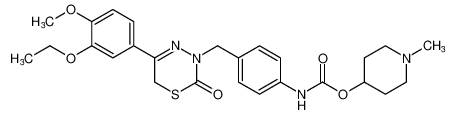 1-methylpiperidin-4-yl (4-((5-(3-ethoxy-4-methoxyphenyl)-2-oxo-2H-1,3,4-thiadiazin-3(6H)-yl)methyl)phenyl)carbamate_194989-47-4