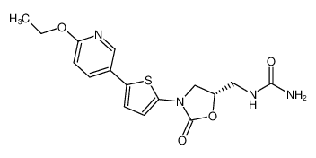 (S)-1-((3-(5-(6-ethoxypyridin-3-yl)thiophen-2-yl)-2-oxooxazolidin-5-yl)methyl)urea_194992-59-1