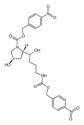 (2S,4R)-4-hydroxy-2-[1-hydroxy-4-(p-nitrobenzyloxycarbonylamino)butyl]-N-(p-nitrobenzyloxycarbonyl)pyrrolidine_194994-23-5