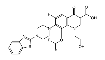 7-(4-(benzo[d]thiazol-2-yl)piperazin-1-yl)-8-(difluoromethoxy)-6-fluoro-1-(2-hydroxyethyl)-4-oxo-1,4-dihydroquinoline-3-carboxylic acid_195048-60-3