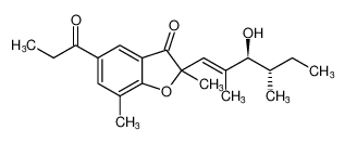 2-((3S,4S,E)-3-hydroxy-2,4-dimethylhex-1-en-1-yl)-2,7-dimethyl-5-propionylbenzofuran-3(2H)-one_195054-31-0
