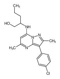 2-((3-(4-chlorophenyl)-2,5-dimethylpyrazolo[1,5-a]pyrimidin-7-yl)amino)pentan-1-ol_195055-44-8