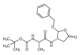 tert-butyl ((2S)-1-(((3S)-2-(benzyloxy)-5-oxotetrahydrofuran-3-yl)amino)-1-oxopropan-2-yl)carbamate_195071-65-9