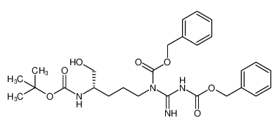 11-Oxa-2,4,9-triazatridecanoic acid,8-(hydroxymethyl)-3-imino-12,12-dimethyl-10-oxo-4-[(phenylmethoxy)carbonyl]-, phenylmethyl ester, (S)-_195133-46-1