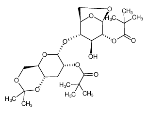 2,2-Dimethyl-propionic acid (1R,2S,3S,4R,5R)-2-[(4aR,6R,7R,8aS)-7-(2,2-dimethyl-propionyloxy)-2,2-dimethyl-hexahydro-pyrano[3,2-d][1,3]dioxin-6-yloxy]-3-hydroxy-6,8-dioxa-bicyclo[3.2.1]oct-4-yl ester_195135-35-4
