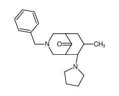 3-Benzyl-7-methyl-6-pyrrolidin-1-yl-3-aza-bicyclo[3.3.1]nonan-9-one_19514-32-0