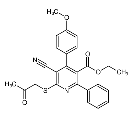 ethyl 5-cyano-4-(4-methoxyphenyl)-6-((2-oxopropyl)thio)-2-phenylnicotinate_195196-70-4