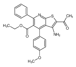 ethyl 2-acetyl-3-amino-4-(4-methoxyphenyl)-6-phenylthieno[2,3-b]pyridine-5-carboxylate_195196-74-8