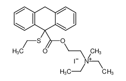 N,N-diethyl-2-((9-(ethylthio)-9,10-dihydroanthracene-9-carbonyl)oxy)-N-methylethan-1-aminium iodide_195198-77-7