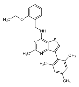 Thieno[3,2-d]pyrimidin-4-amine,N-[(2-ethoxyphenyl)methyl]-2-methyl-7-(2,4,6-trimethylphenyl)-_195212-25-0