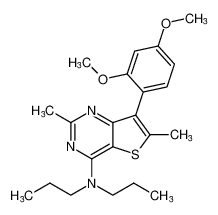 7-(2,4-dimethoxyphenyl)-2,6-dimethyl-N,N-dipropylthieno[3,2-d]pyrimidin-4-amine_195212-89-6