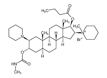 1-((2S,3S,5S,8R,9S,10S,13S,14S,16S,17R)-17-(butyryloxy)-10,13-dimethyl-3-((methylcarbamoyl)oxy)-2-(piperidin-1-yl)hexadecahydro-1H-cyclopenta[a]phenanthren-16-yl)-1-methylpiperidin-1-ium bromide_195244-53-2