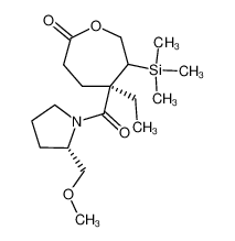 (5R)-5-ethyl-5-((S)-2-(methoxymethyl)pyrrolidine-1-carbonyl)-6-(trimethylsilyl)oxepan-2-one_195246-08-3