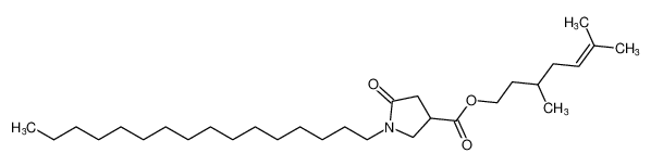 3-Pyrrolidinecarboxylic acid, 1-hexadecyl-5-oxo-,3,6-dimethyl-5-heptenyl ester_195373-46-7