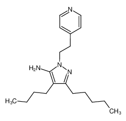 4-butyl-5-pentyl-2-(2-pyridin-4-yl-ethyl)-2H-pyrazol-3-ylamine_19541-62-9