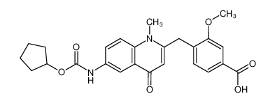 4-(6-Cyclopentyloxycarbonylamino-1-methyl-4-oxo-1,4-dihydro-quinolin-2-ylmethyl)-3-methoxy-benzoic acid_195433-30-8