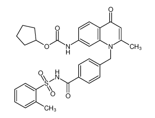 cyclopentyl (2-methyl-4-oxo-1-(4-((o-tolylsulfonyl)carbamoyl)benzyl)-1,4-dihydroquinolin-7-yl)carbamate_195433-43-3