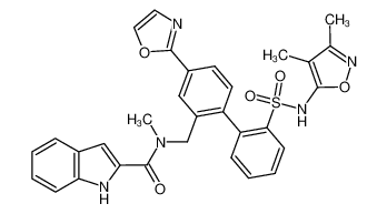 N-[[2'-[[(3,4-Dimethyl-5-isoxazolyl)amino]sulfonyl]-4-(2-oxazolyl)[1,1'-biphenyl]-2-yl]methyl]-N-methyl-1H-indole-2-carboxamide_195445-39-7