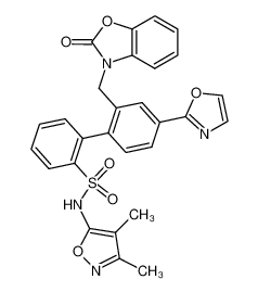 2'-[(2,3-Dihydro-2-oxo-3-benzoxazolyl)methyl]-N-(3,4-dimethyl-5-isoxazolyl)-4'-(2-oxazolyl)[1,1'-biphenyl]-2-sulfonamide_195445-45-5