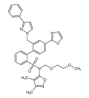 [1,1'-Biphenyl]-2-sulfonamide,N-(3,4-dimethyl-5-isoxazolyl)-N-[(2-methoxyethoxy)methyl]-4'-(2-oxazolyl)-2'-[(3-phenyl-1H-pyrazol-1-yl)methyl]-_195447-40-6